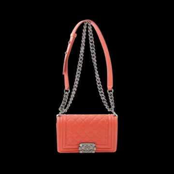 Orange Leather Chanel Boy Bags