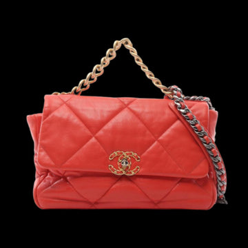 Orange Leather Chanel Handbag