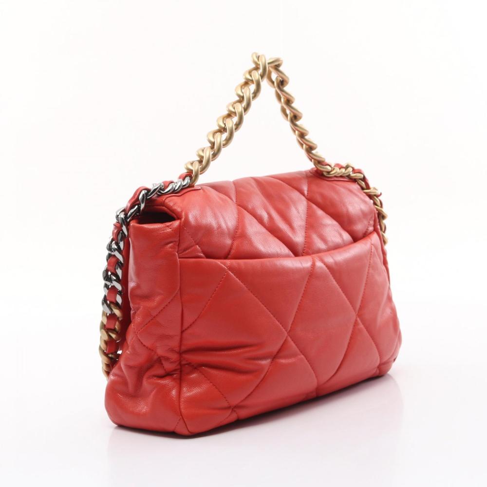 Orange Leather Chanel Handbag