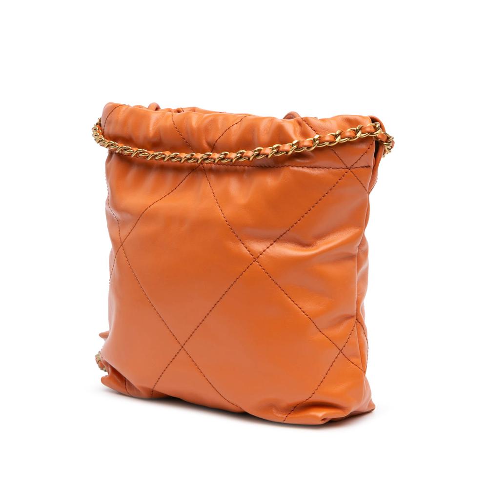 Orange Leather Chanel Handbag