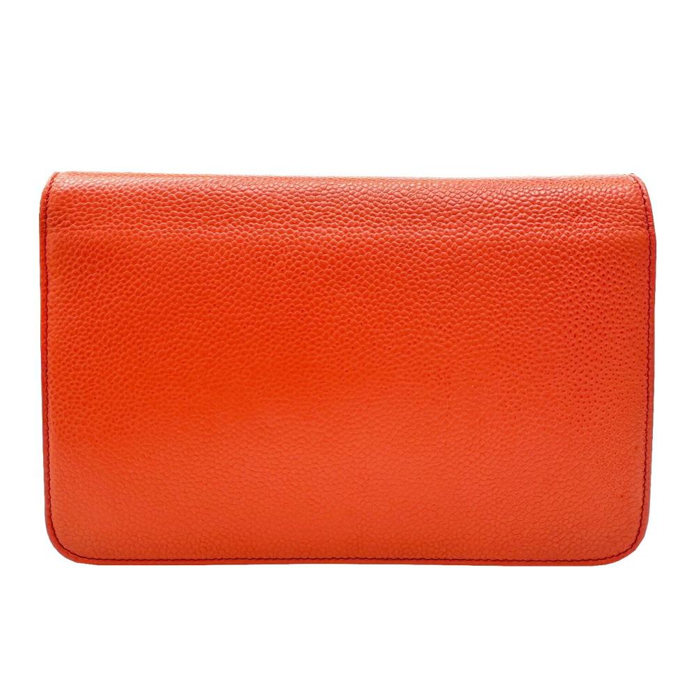 Orange Leather Chanel Sports CC Logo