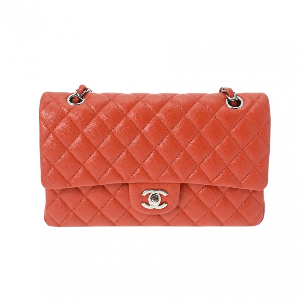 Orange Leather Chanel Flap Bag