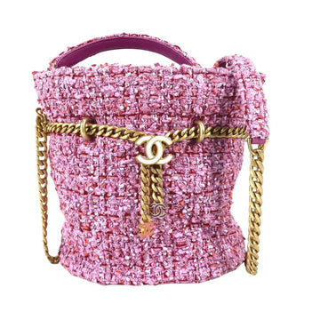 Pink Fabric Chanel Crossbody Bag