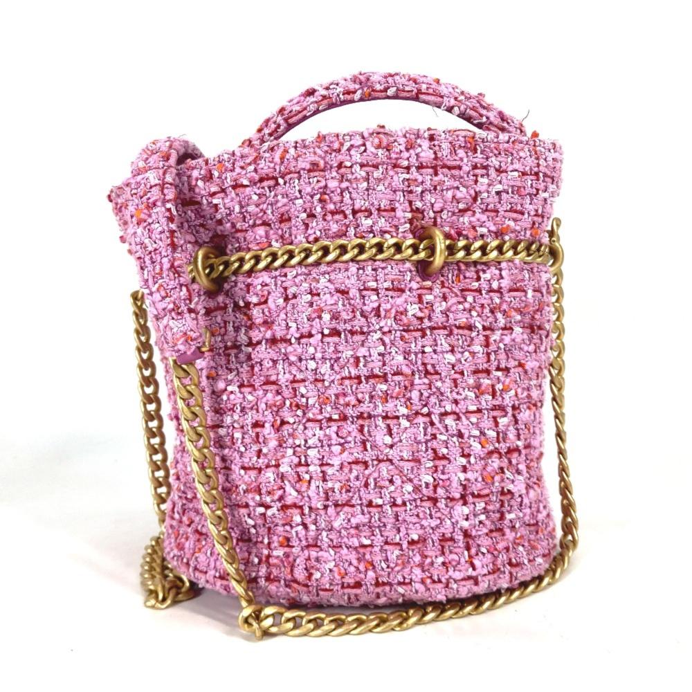 Pink Fabric Chanel Handbag