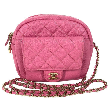 Pink Leather Chanel Crossbody Bag