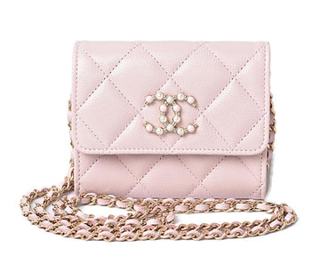 Pink Leather Chanel Pouch