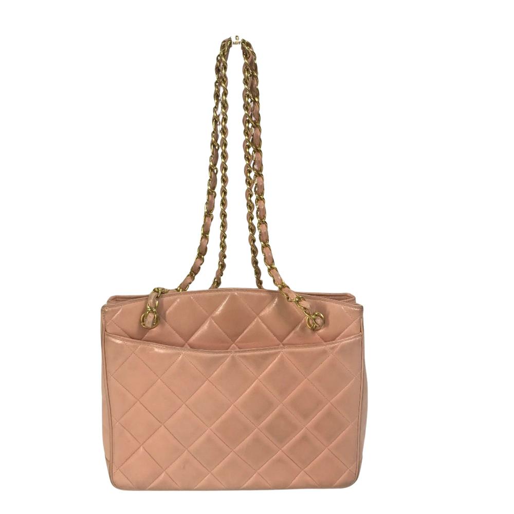 Pink Leather Chanel Sports CC Logo