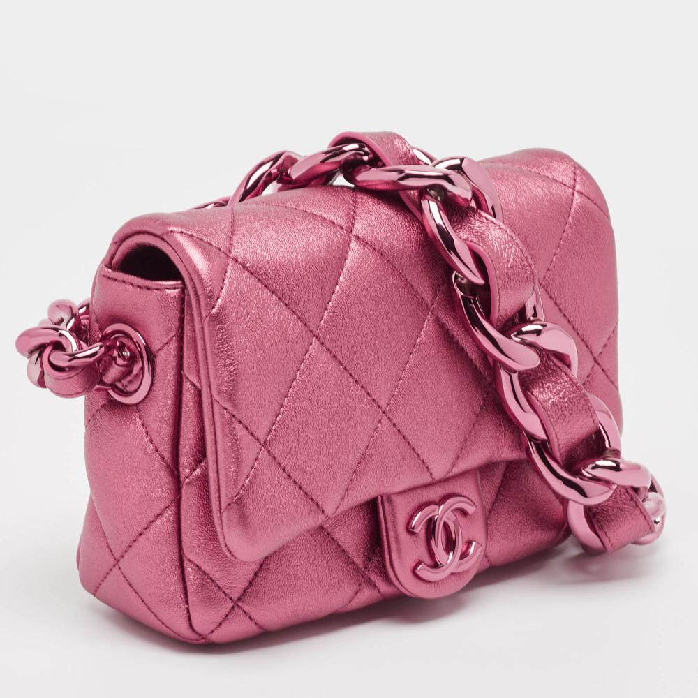 Pink Leather Chanel Flap Bag