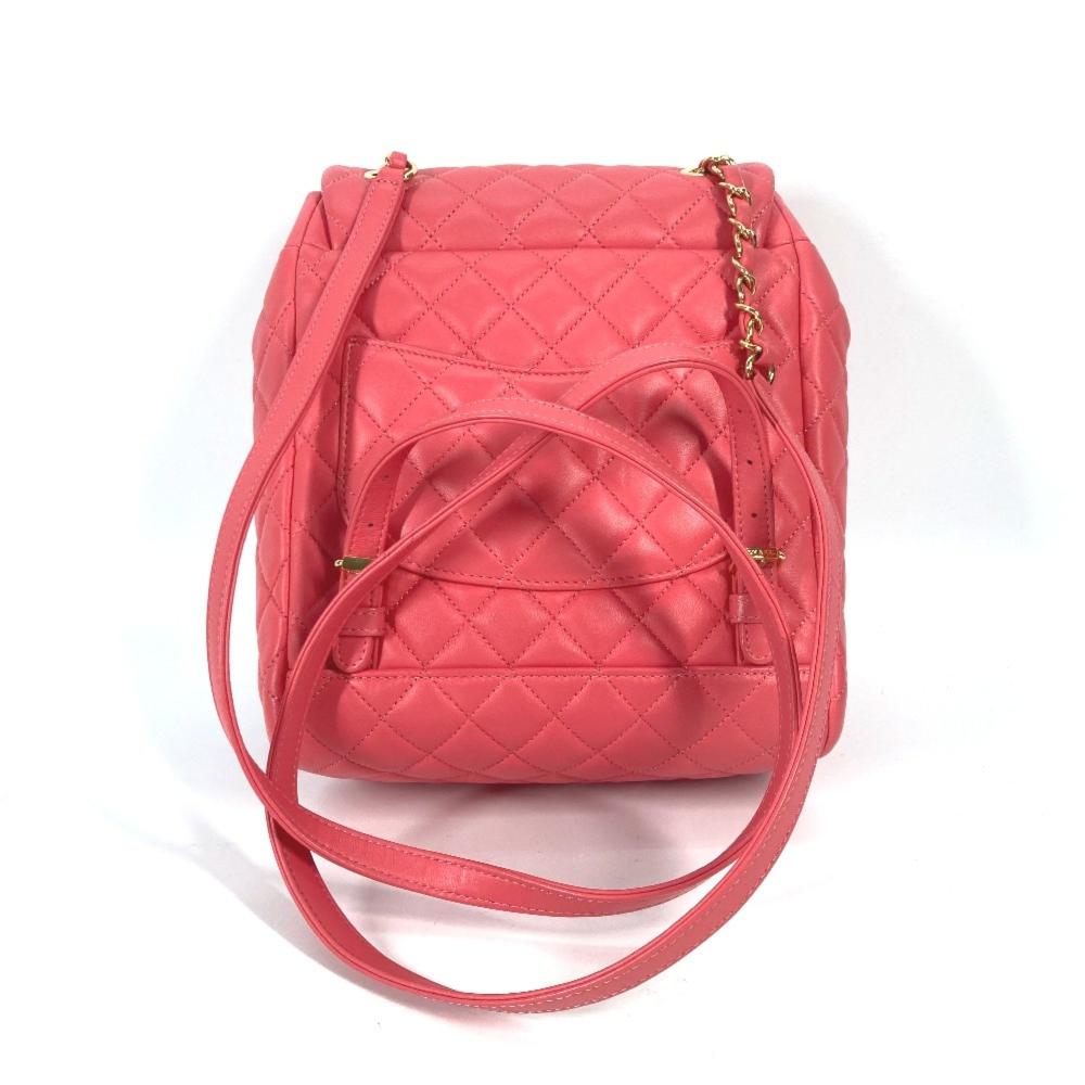 Pink Leather Chanel Backpack