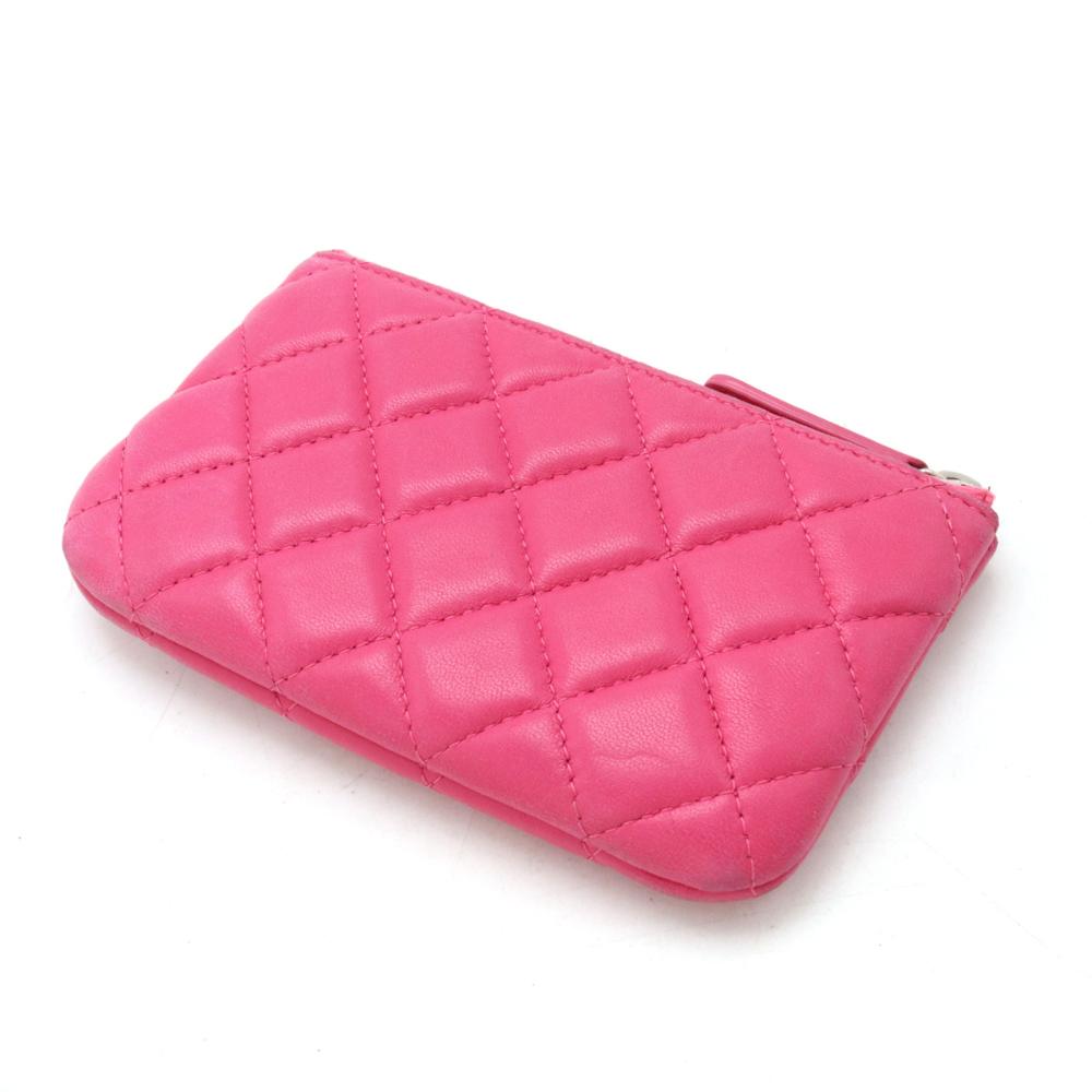 Pink Leather Chanel Pouch