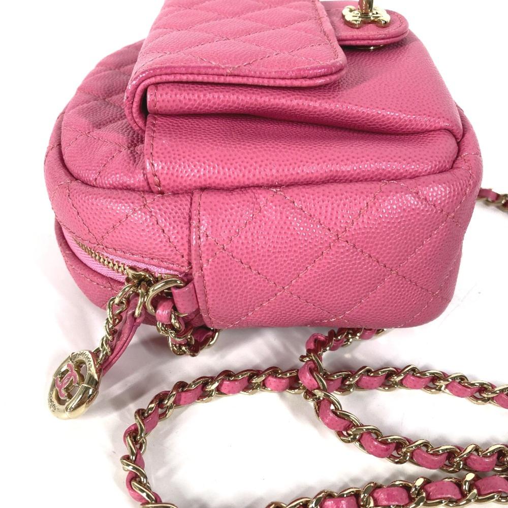 Pink Leather Chanel Shoulder Bag
