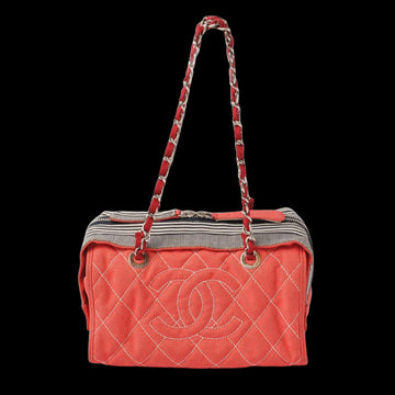 Red Denim Chanel Shoulder Bag