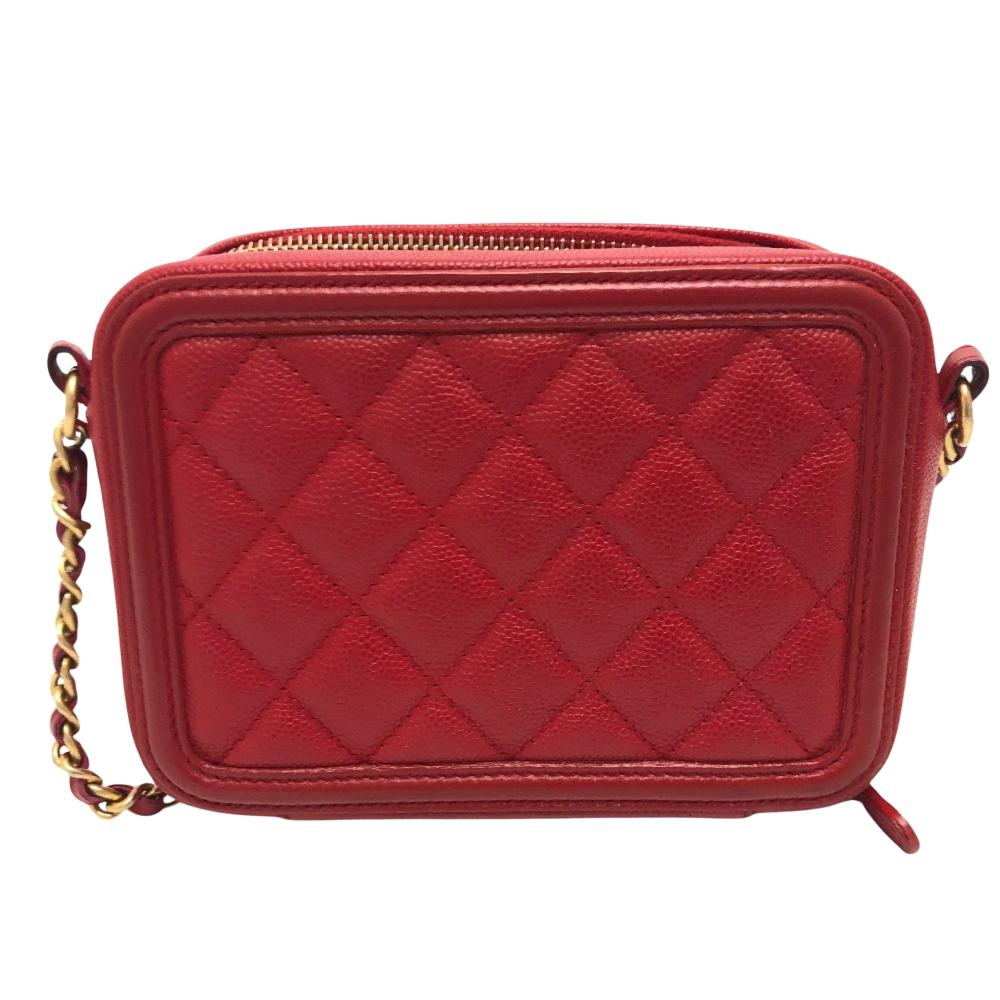 Red Leather Chanel Crossbody Bag