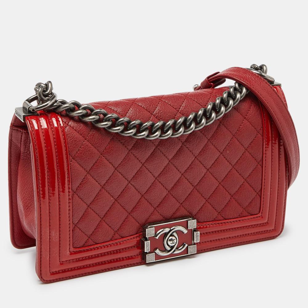 Red Leather Chanel Flap Bag
