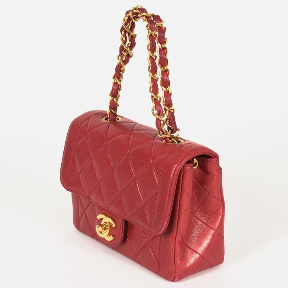 Red Leather Chanel Handbag