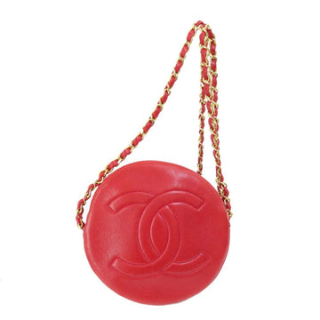 Red Leather Chanel Shoulder Bag