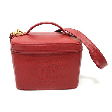 Red Leather Chanel Shoulder Bag