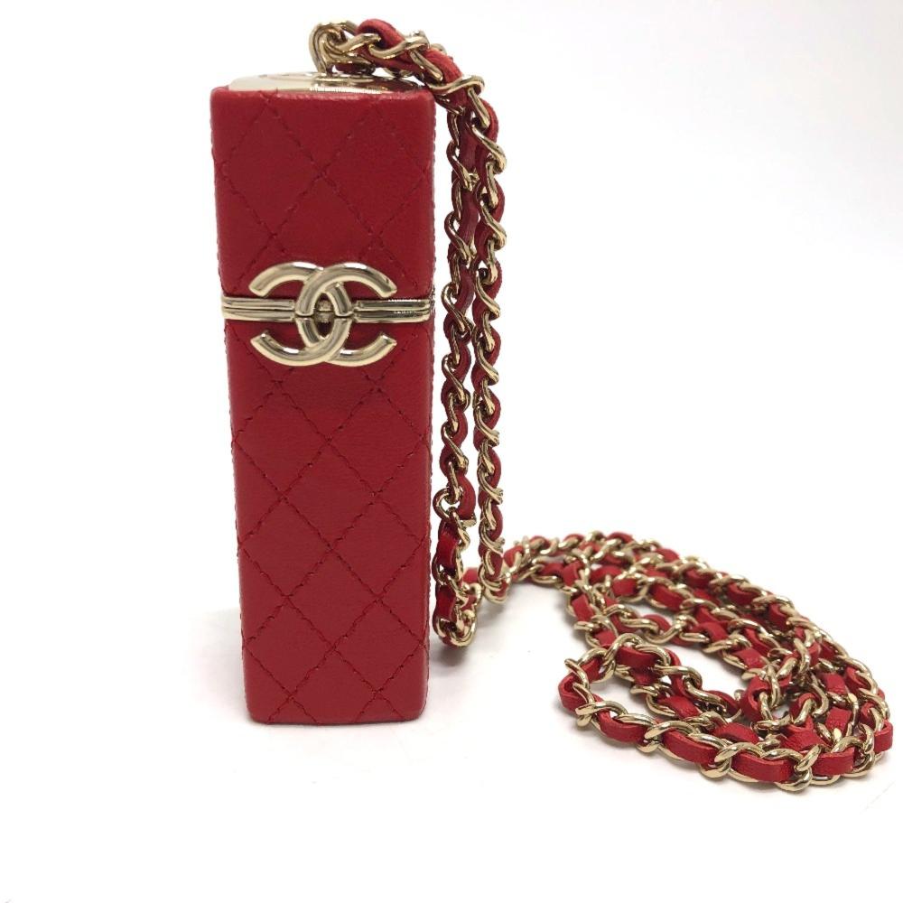 Red Leather Chanel Shoulder Bag