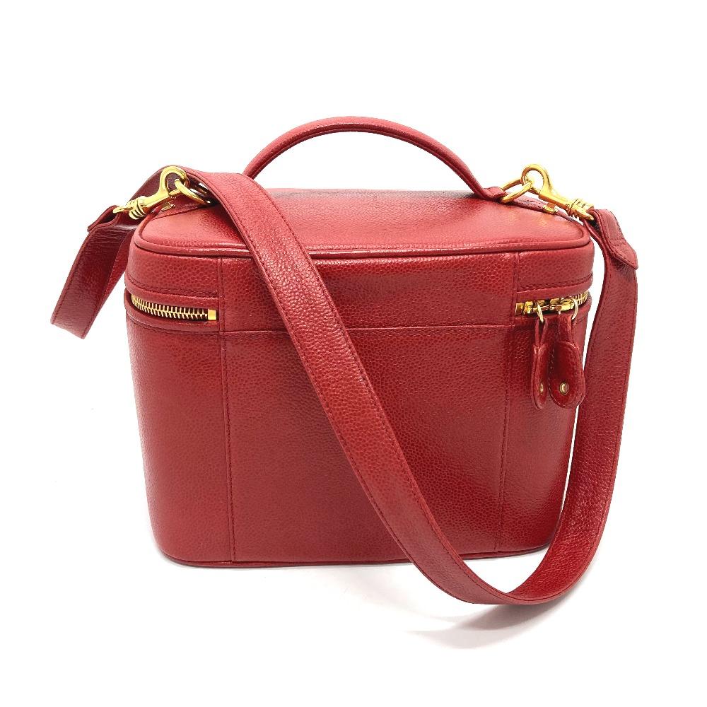 Red Leather Chanel Shoulder Bag