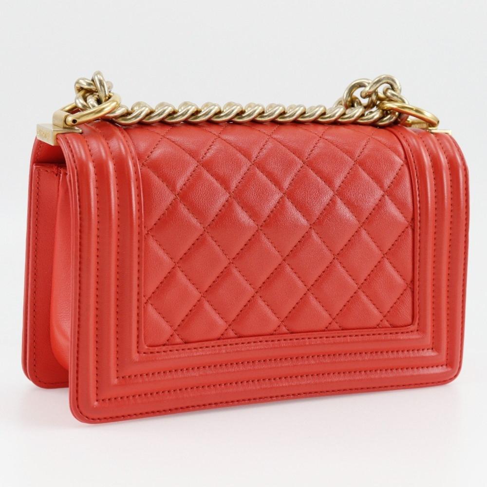 Red Leather Chanel Shoulder Bag