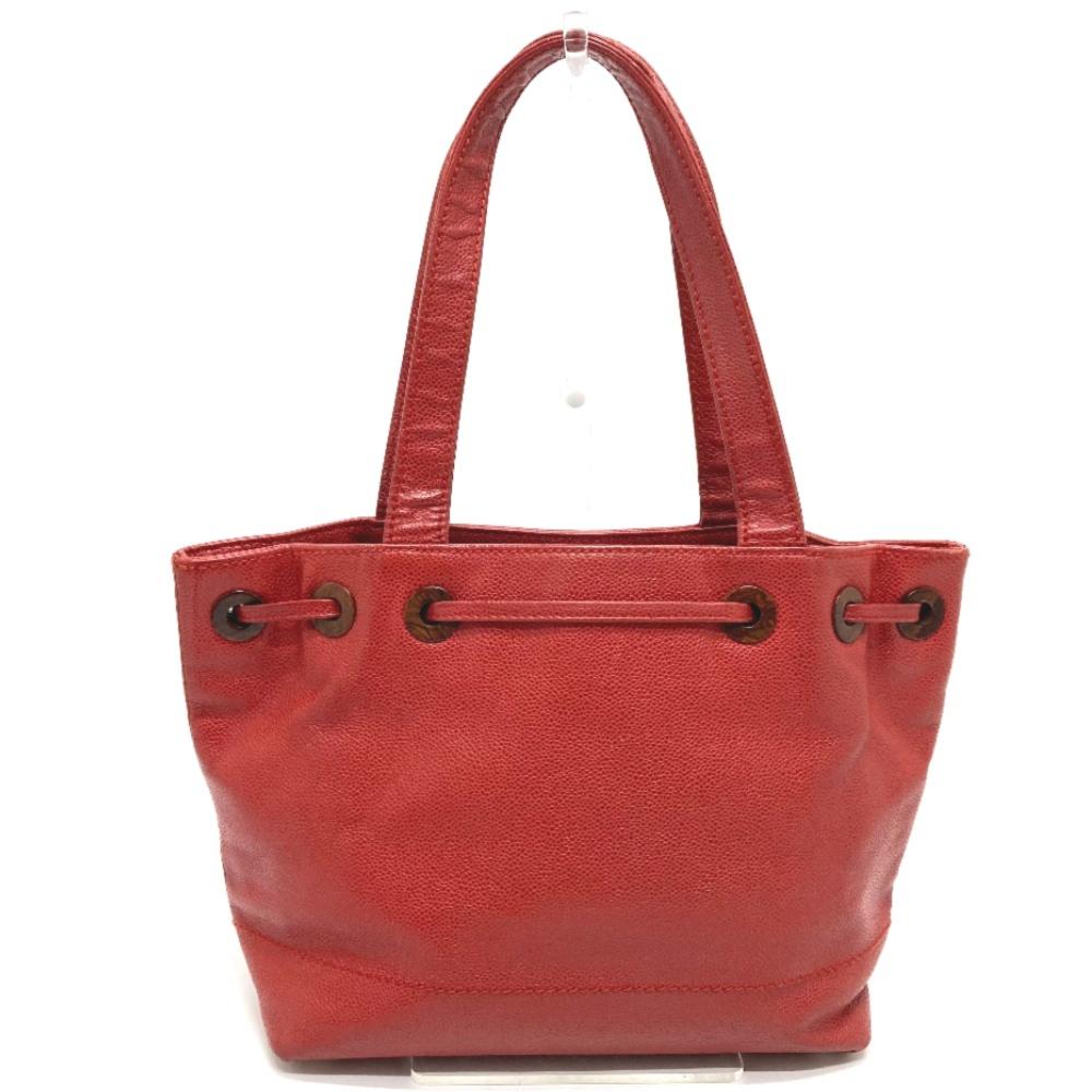 Red Leather Chanel Shoulder Bag