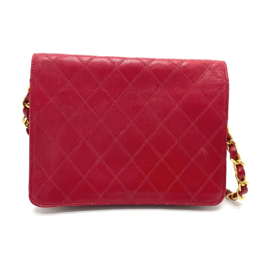 Red Leather Chanel Shoulder Bag