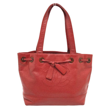 Red Leather Chanel Tote