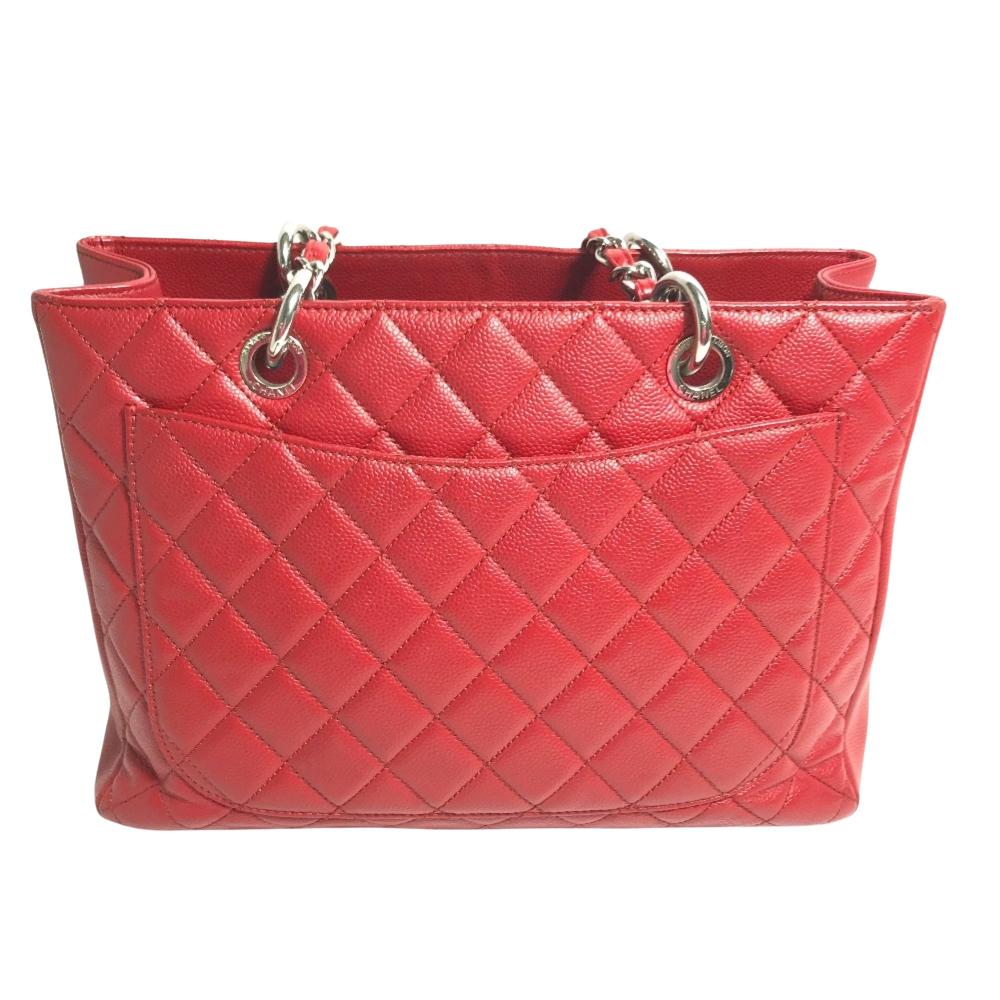 Red Leather Chanel Tote