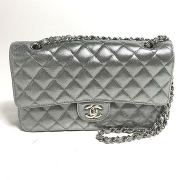 Silver Leather Chanel Shoulder Bag