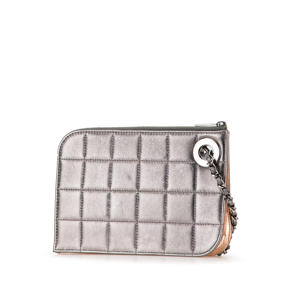 Silver Leather Chanel Chocolate Bar