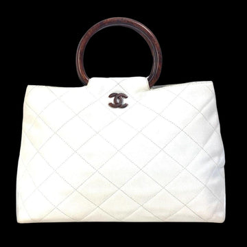 White Leather Chanel Handbag