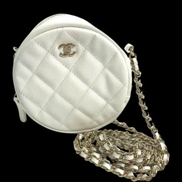 White Leather Chanel Shoulder Bag