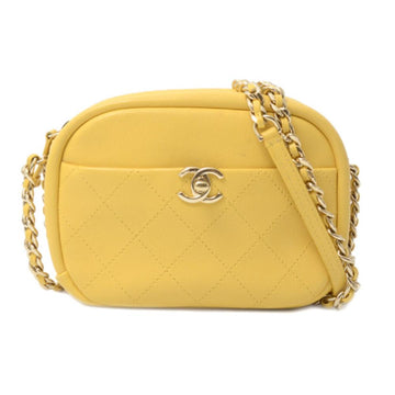 Yellow Leather Chanel Shoulder Bag