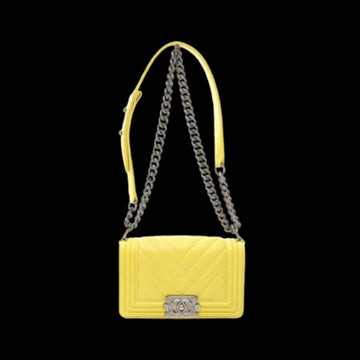 Yellow Leather Chanel Boy Bags