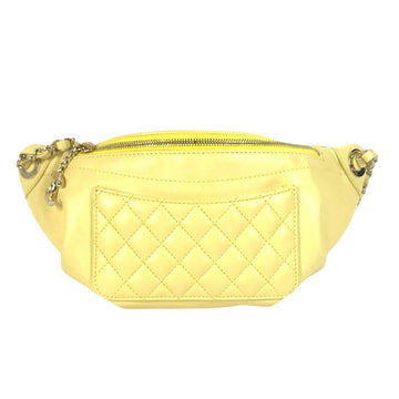 Yellow Leather Chanel Shoulder Bag