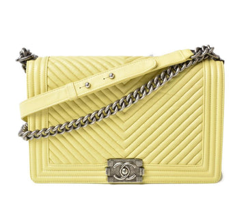 Yellow Leather Chanel Crossbody Bag