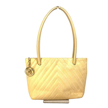 Yellow Leather Chanel Shoulder Bag