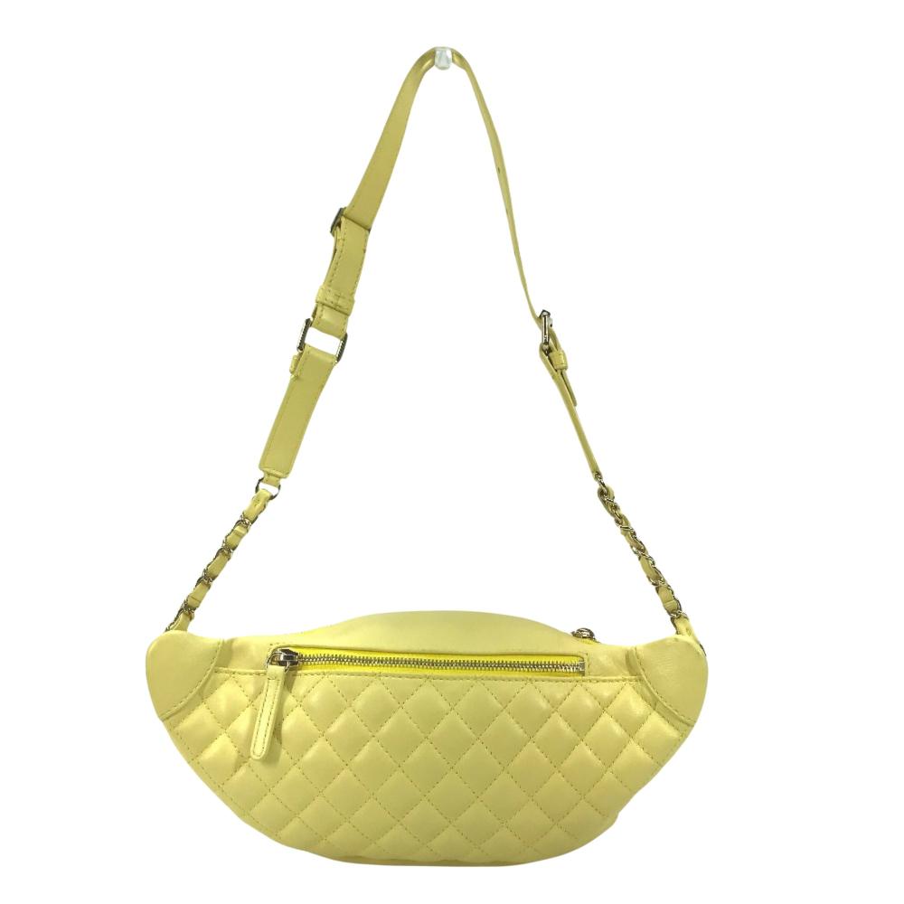 Yellow Leather Chanel Shoulder Bag