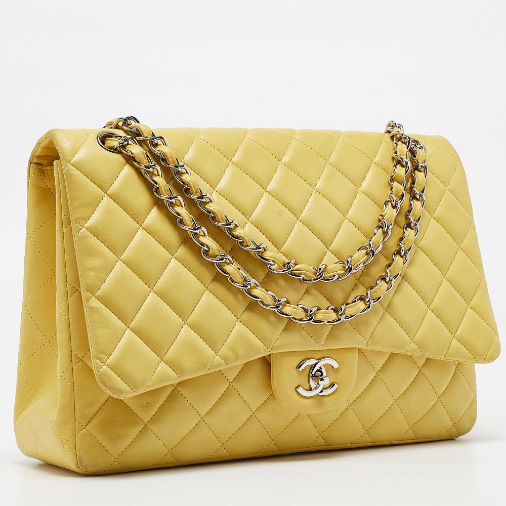 Yellow Leather Chanel Flap Bag