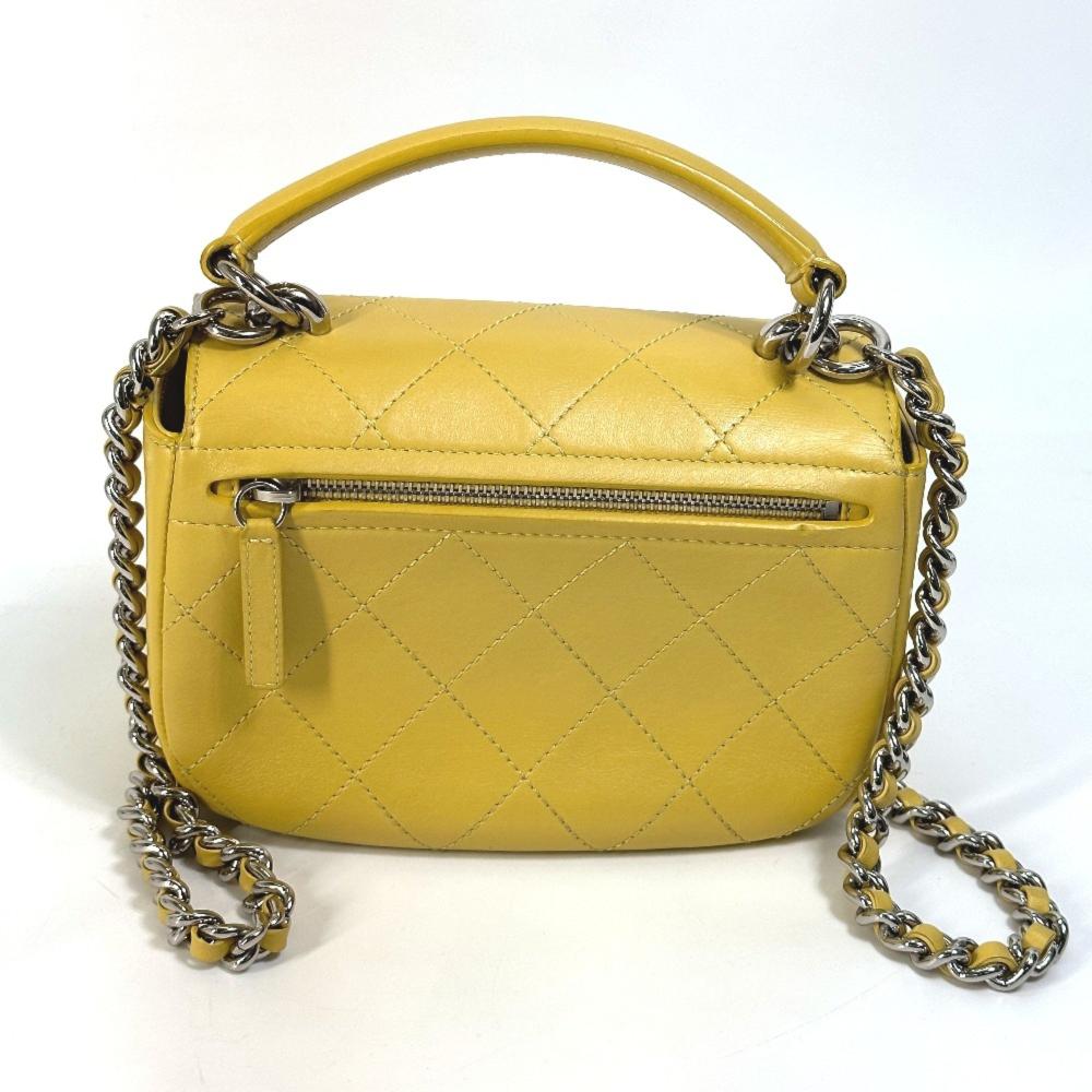 Yellow Leather Chanel Shoulder Bag