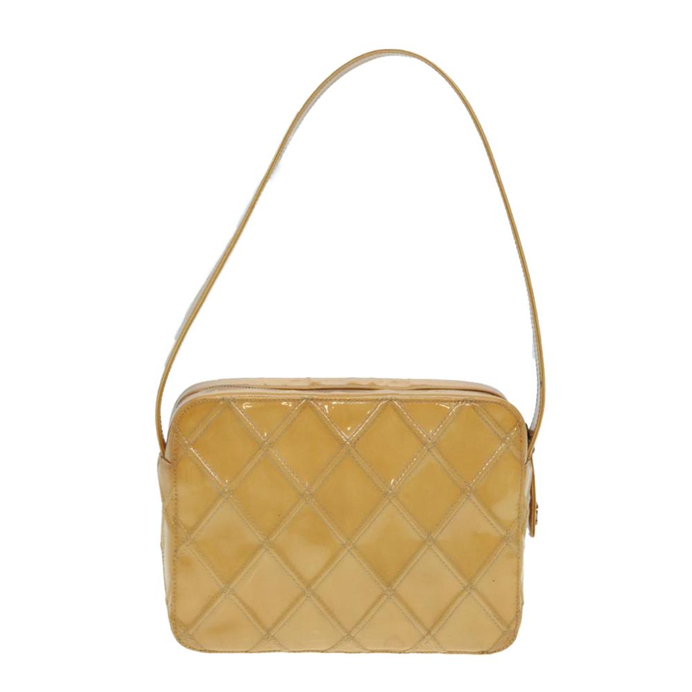 Yellow Leather Chanel Shoulder Bag