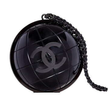 Chanel Black Globe Minaudiere Clutch
