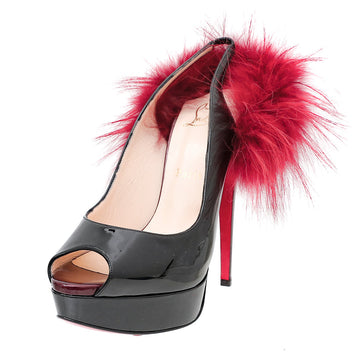 Chritian Louboutin Bicolor Lady Fur Pump 150mm 41