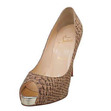 Christian Louboutin Natural Python Embossed Cork Very Prive Pumps 38