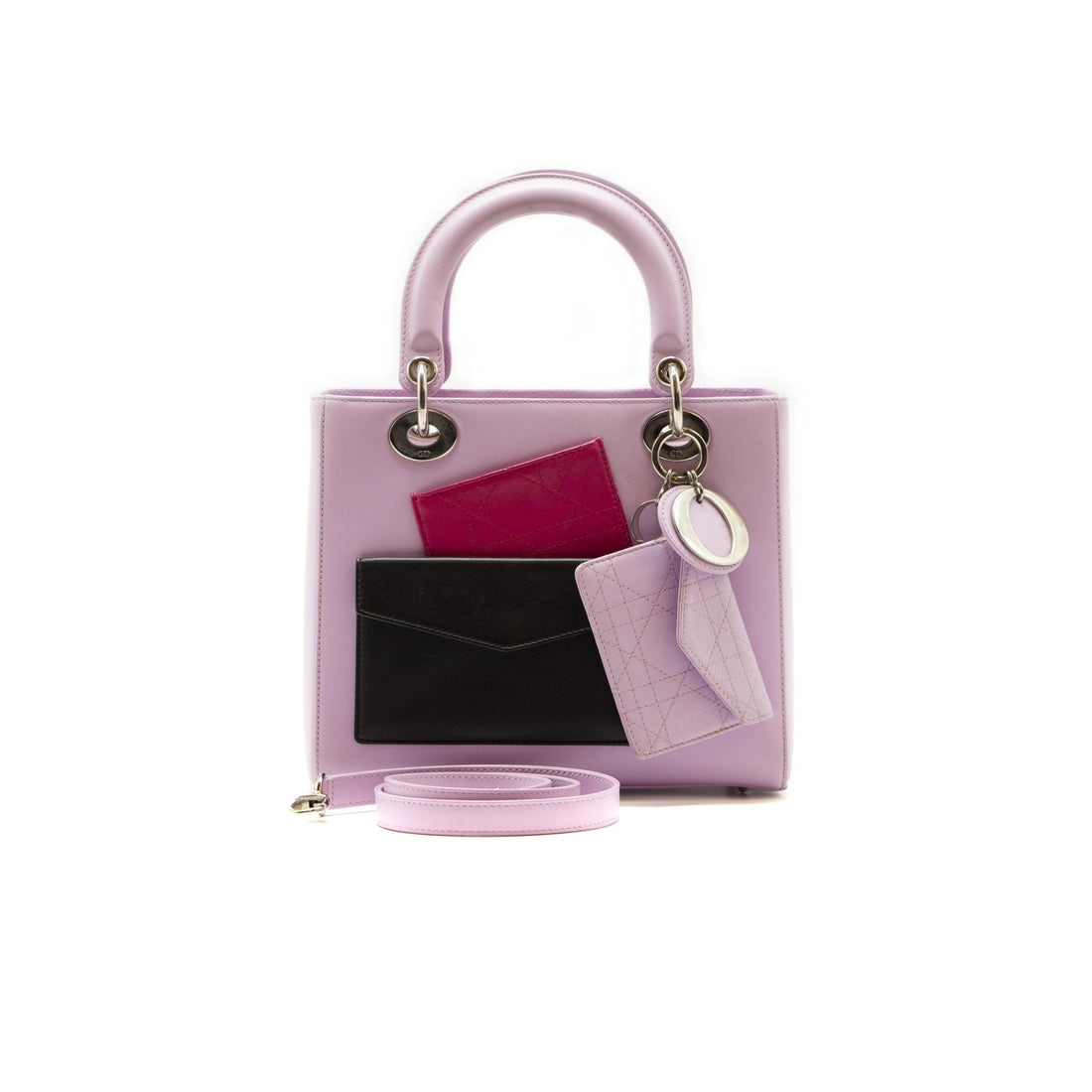 Top quality Dior Lady Le Patch Pocket Lavender Leather Medium Tote