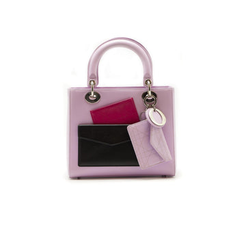 Top quality Dior Lady Le Patch Pocket Lavender Leather Medium Tote