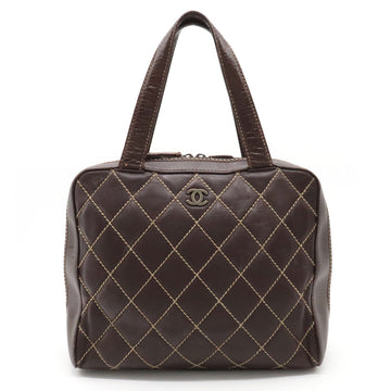 Chanel  Chanel WILDSTETCH COCOno mark TORETH BAG HANDBAG LEADER BRUN TEA TORETH DEPARTS A14693