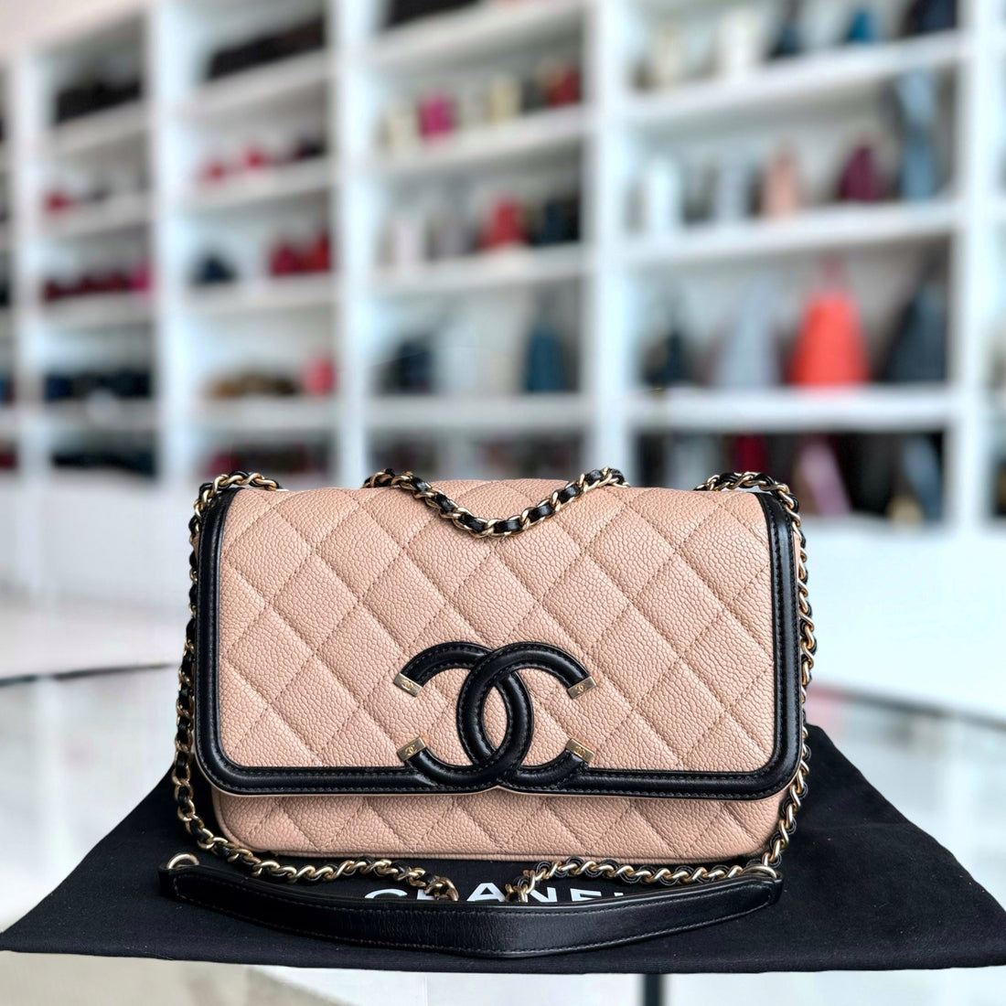 Chanel Filigree Flap Small - Togo/epsom/caviar/clemence/callfskin/cowhide/lambskin Quilted Black Beige Gold Hardware Series 24