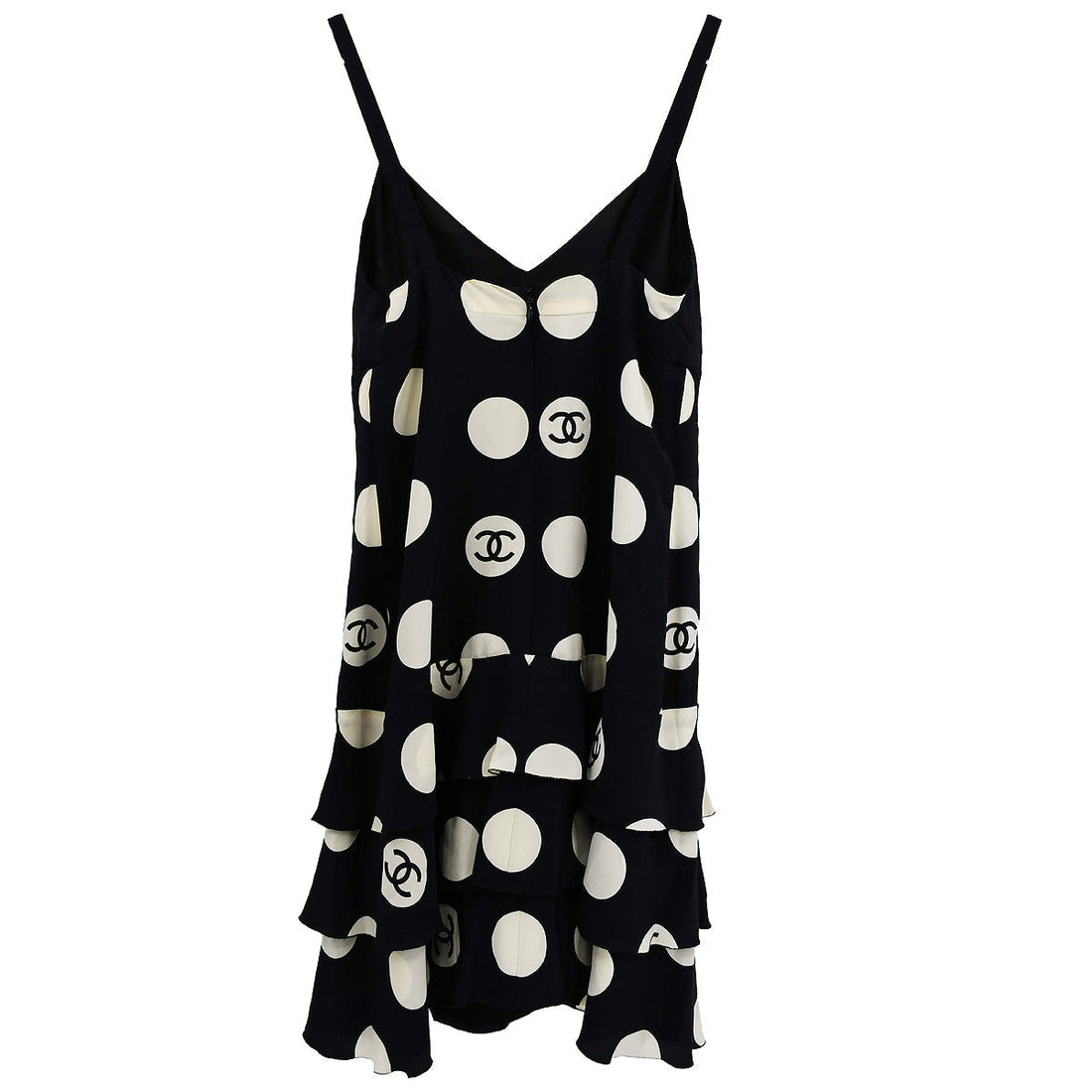 Chanel Spring 1997 Runway polka-dot ruffled silk dress #38