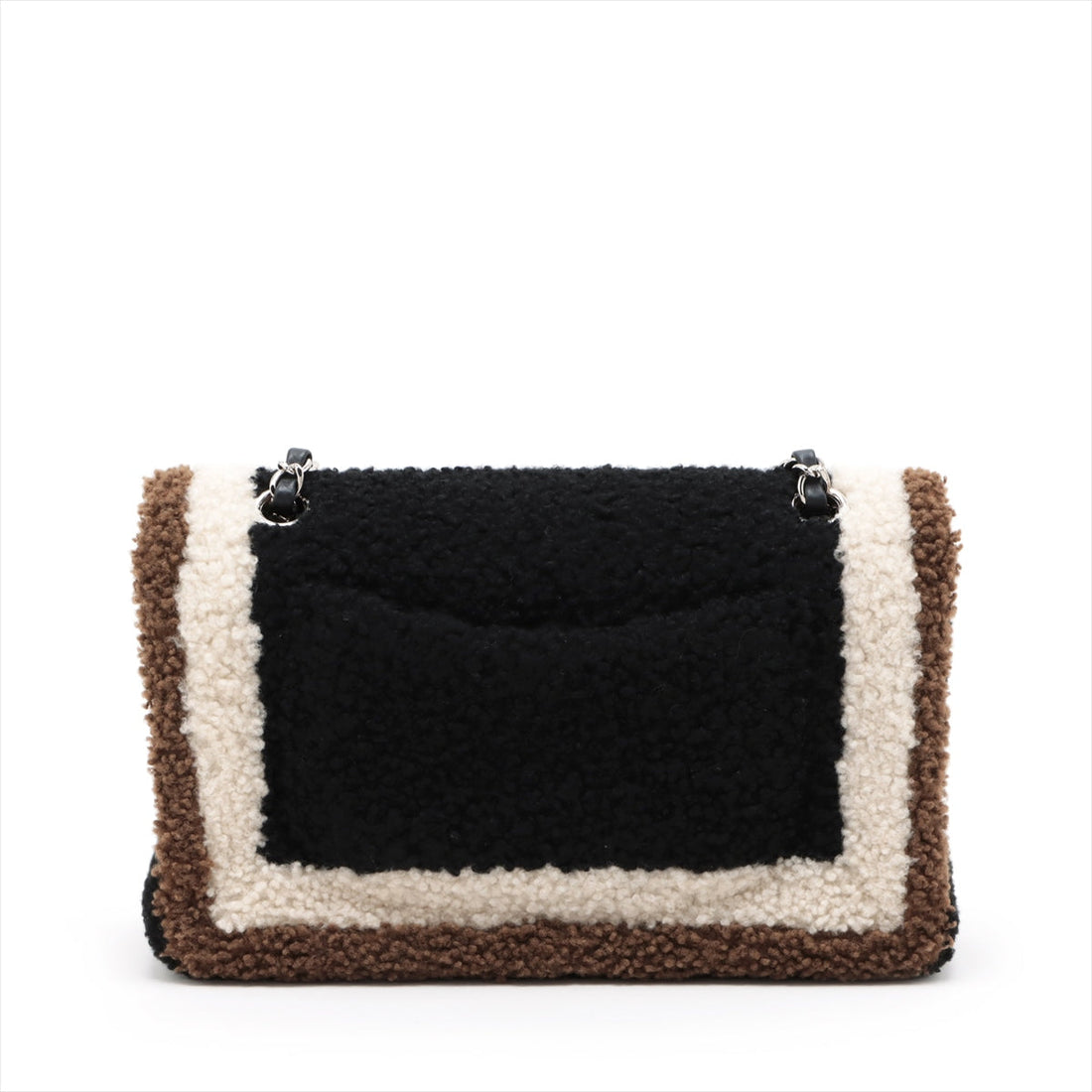 Chanel Cocono mark Mouton Double Flap Double Chain Top Bag Black x Brown Silver  23rd